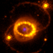 Combination of a Hubble image of SN 1987A and a compact highly ionized argon source